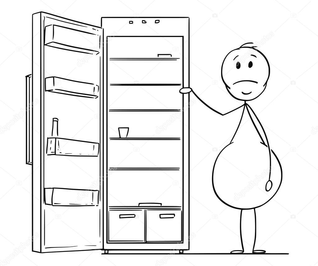 Пустой холодильник с петлёй рисунок