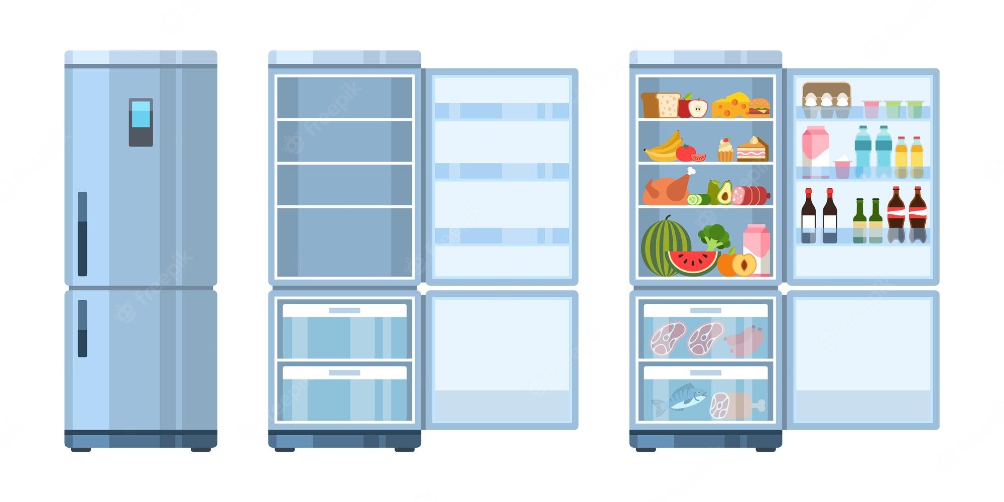 Открытый холодильник для детей