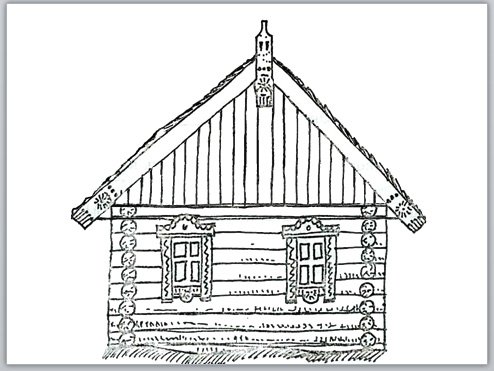 Русская изба раскраска