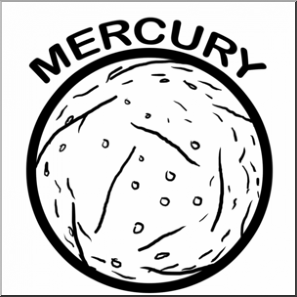 Раскраски планеты солнечной системы для детей Меркурий