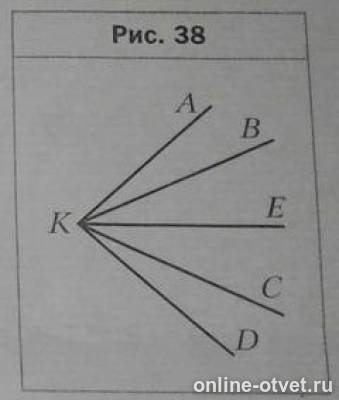 На рисунке 38 углы AKB И DKC равны Луч ke биссектриса угла