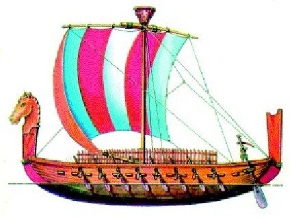 Корабль финикийцев рисунок