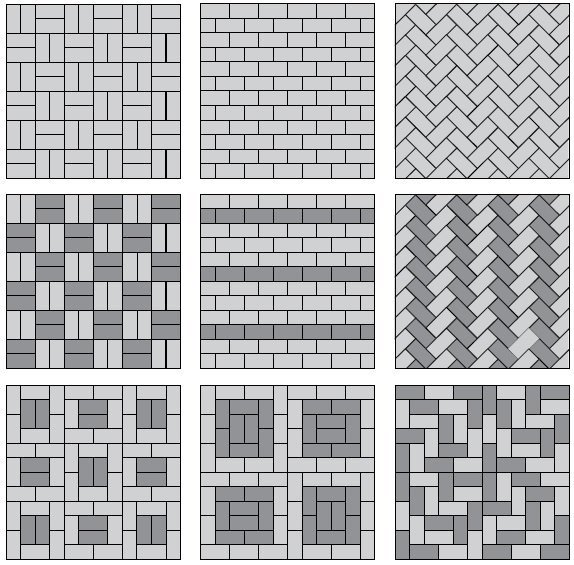 Схема укладки тротуарной плитки 200х100