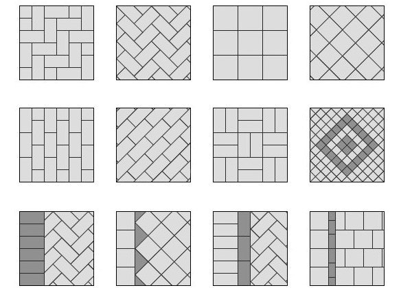 Схема укладки брусчатки кирпичик