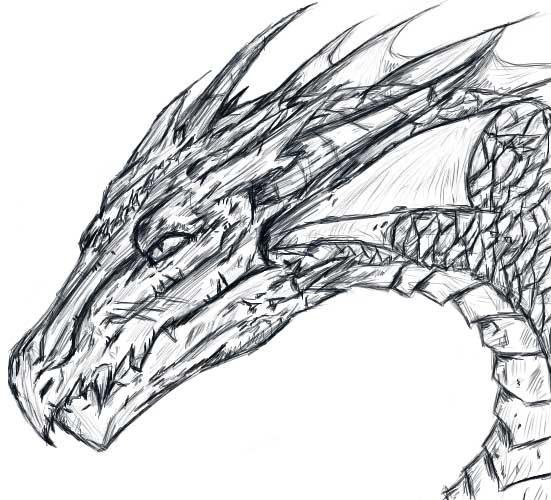 Набросок головы дракона