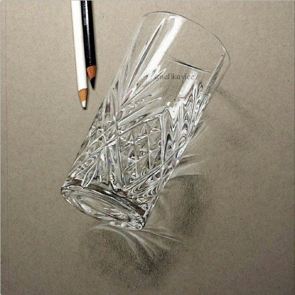 Стеклянные предметы акварелью