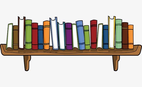 Нарисованная книжная полка