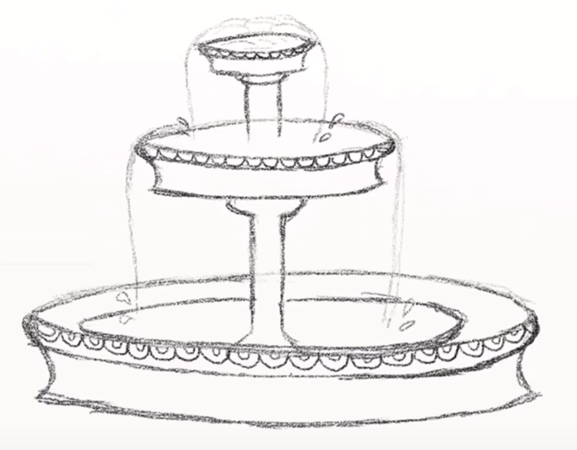 Зарисовка фонтана