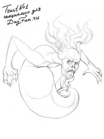 Водяной рисунок карандашом