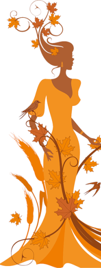 Силуэт девушки осень