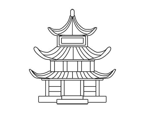 Нарисовать китайский домик