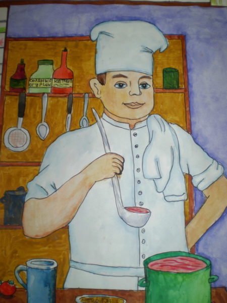 Раскраска повар