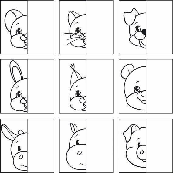 Задания для детей дорисуй вторую половину