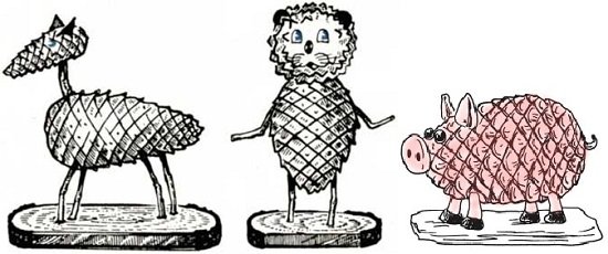 Поделка из шишек рисунок