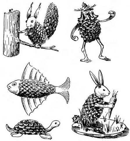 Поделки из шишек рыбка