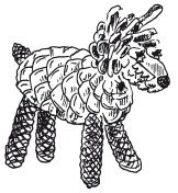 Вышивание шишки