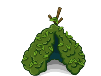 Шалаш на белом фоне