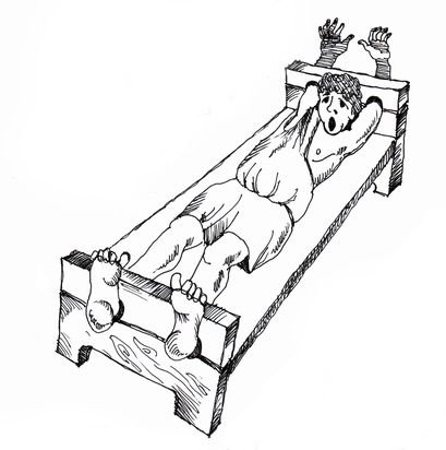 Рисунок к фразеологизму прокрустово ложе