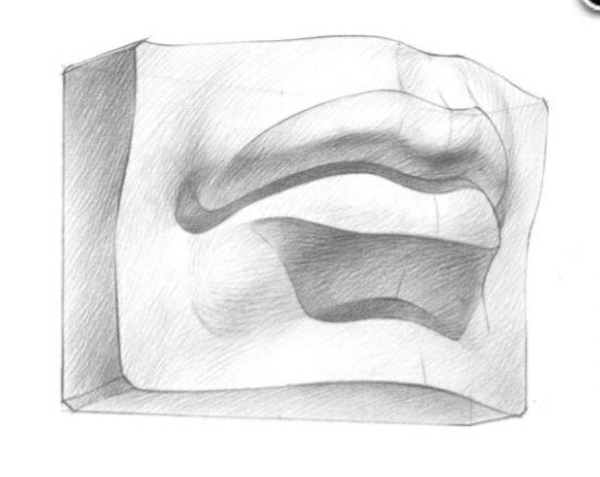 Гипсовые губы Давида рисунок