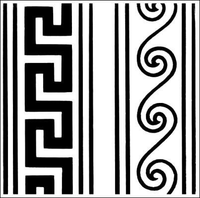 Древнегреческий орнамент Меандр круговой