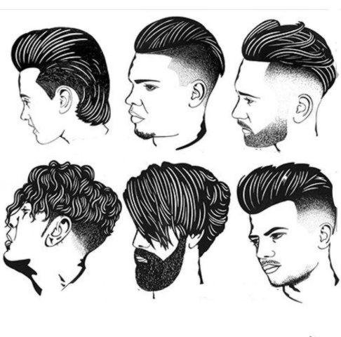 Мужские причёски для рисования