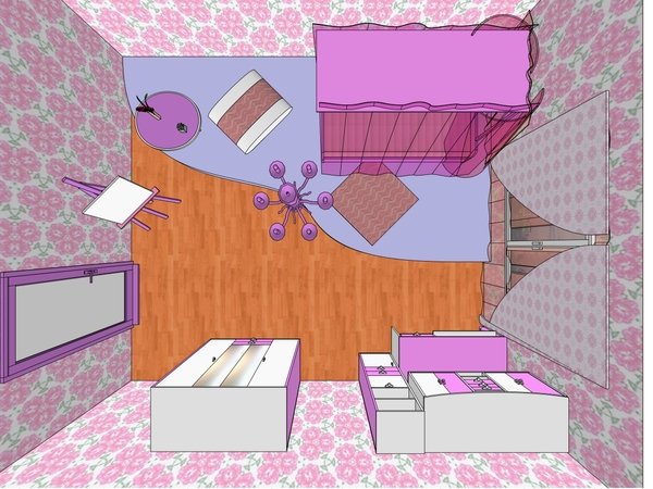 План комнаты для девочки