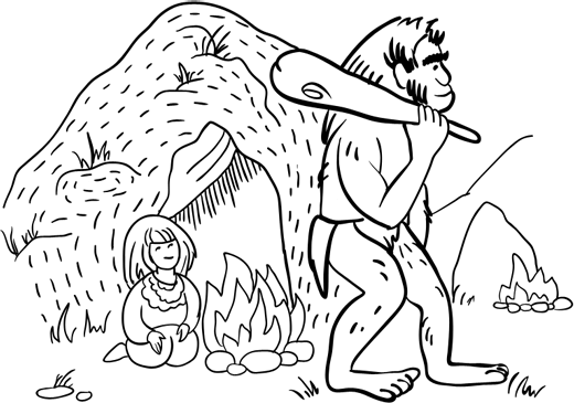 Раскраска древние люди