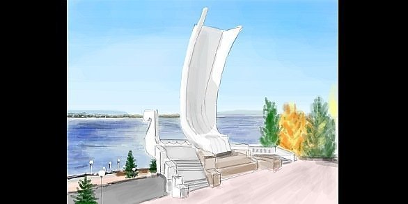 Самара набережная Ладья живопись