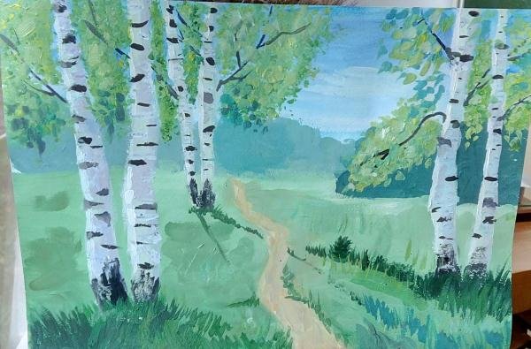 Леонид Афремов Березовая роща картина