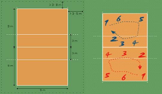 Волейбольная площадка схема вид сверху