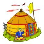 Жилище башкир.(юрта) рисунок