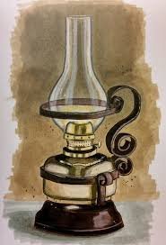 Рисование керосиновой лампы