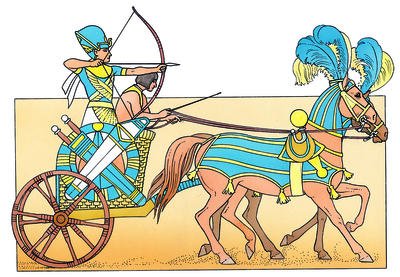 Рисунок колесницы древнего Египта