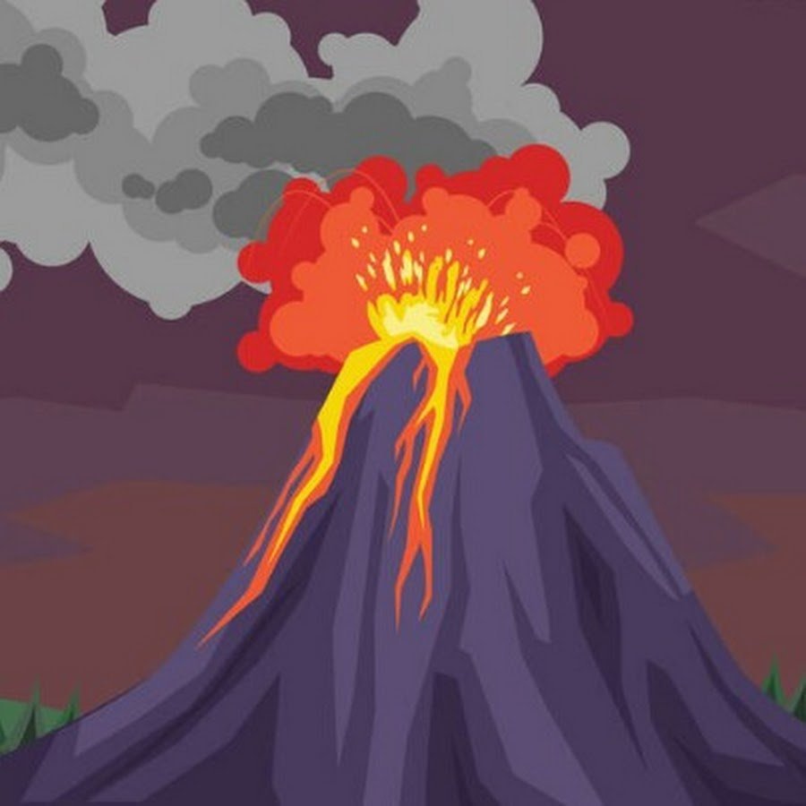 Извержение вулкана рисунки