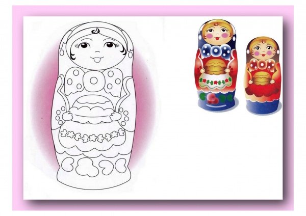 Сергиево Посадская Матрешка рисунок