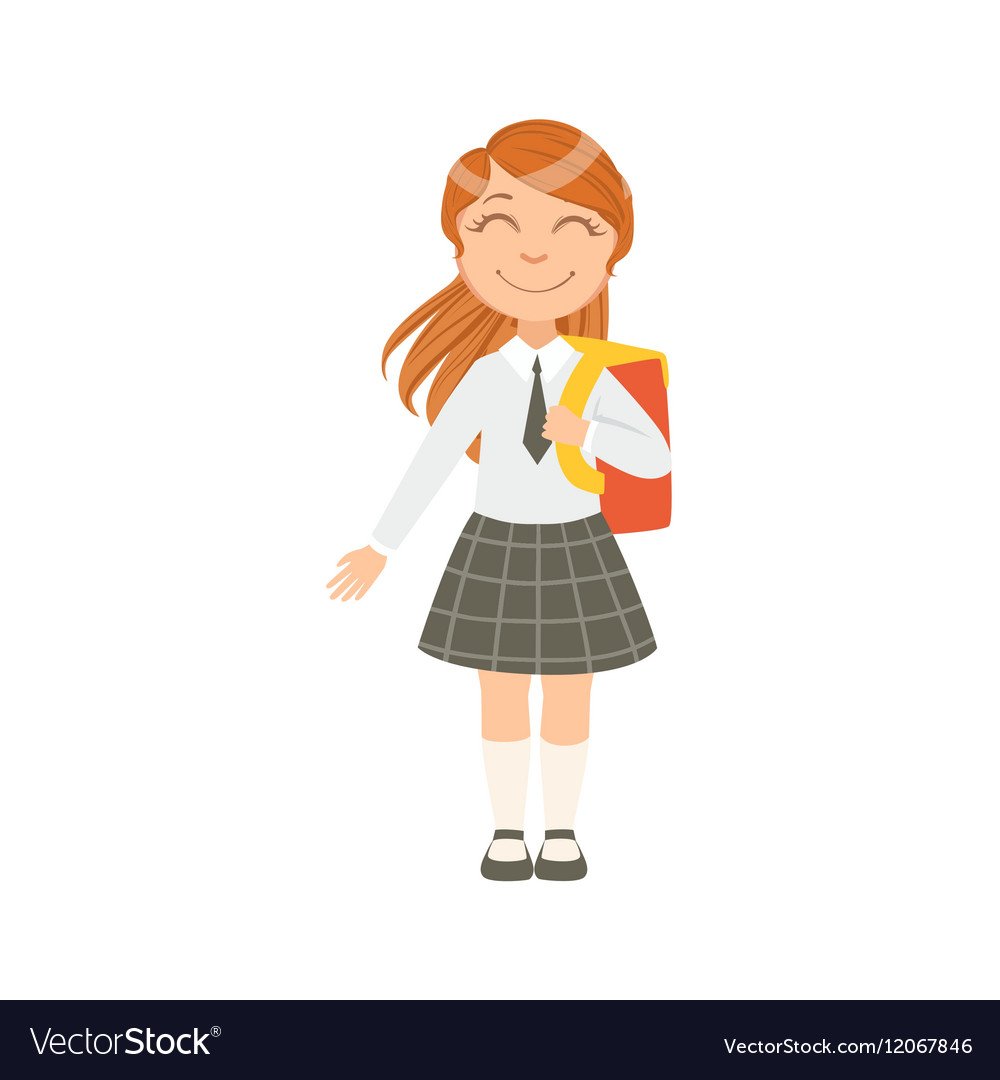 Девочка в школьной форме мультяшка
