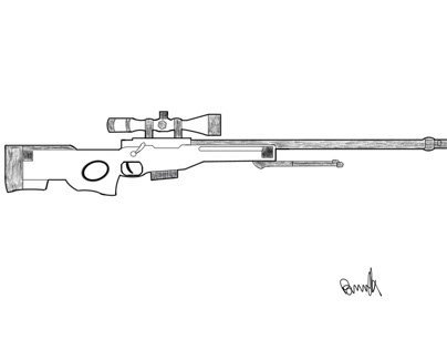 Снайперская винтовка АВМ чертёж