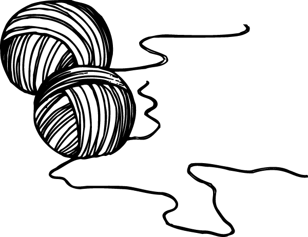 Клубок ниток на прозрачном фоне