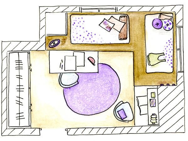 Планировка детской комнаты план