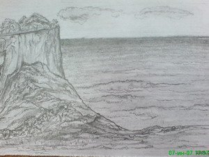 Утес карандашом