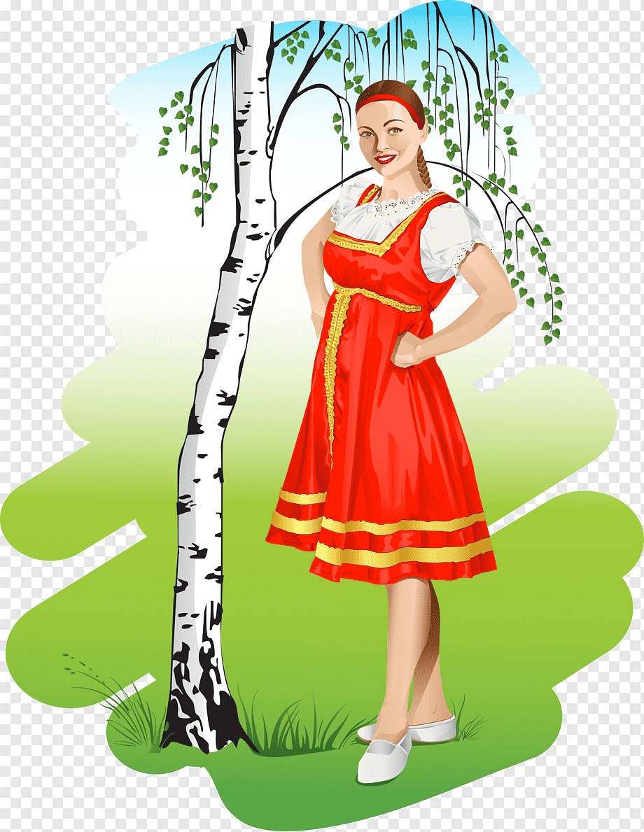 Девушка в русском костюме вектор