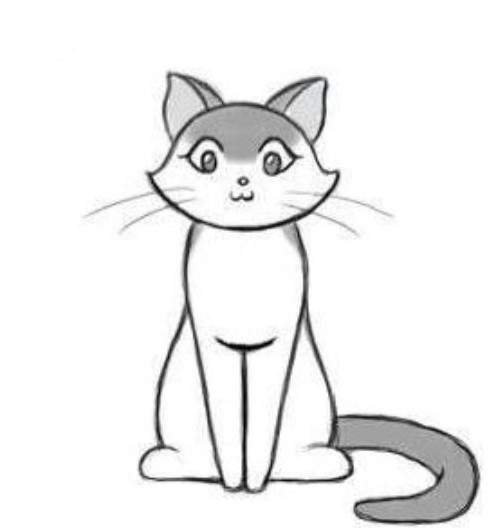 Нарисовать сидящего кота