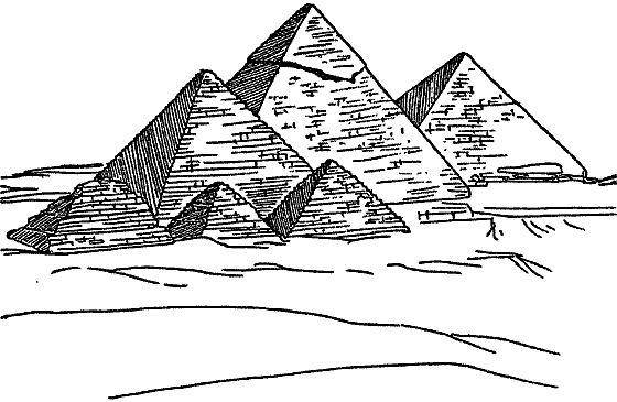 Пирамида Хеопса рисунок в Египте 5