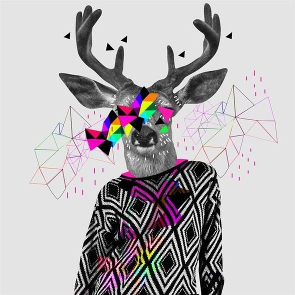 Картина олень в очках