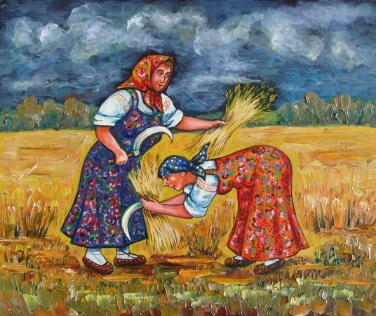 Уборка урожая серпом