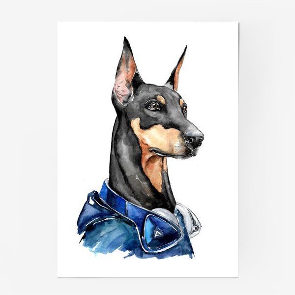 Доберман скетчинг