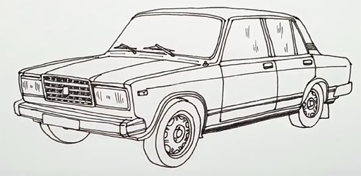 Ваз 2107 рисунок (50 фото)