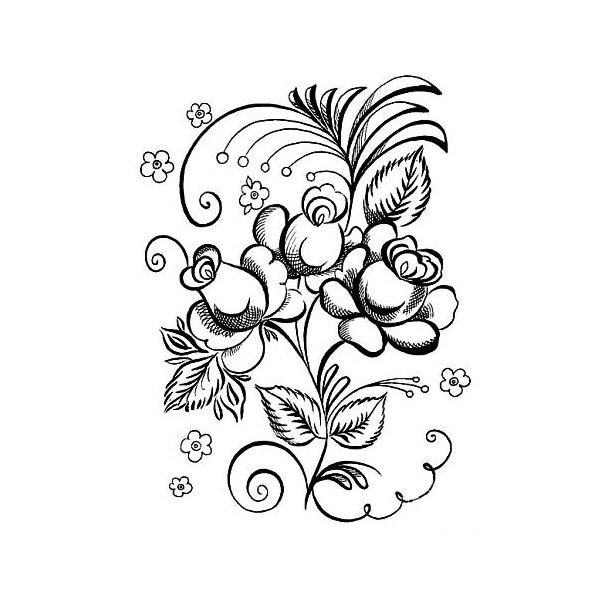 Гжельская роспись раскраска для детей