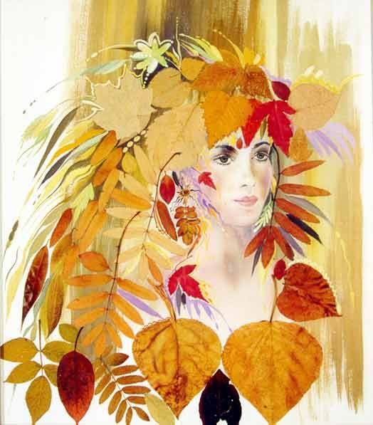 Образ осени из листьев