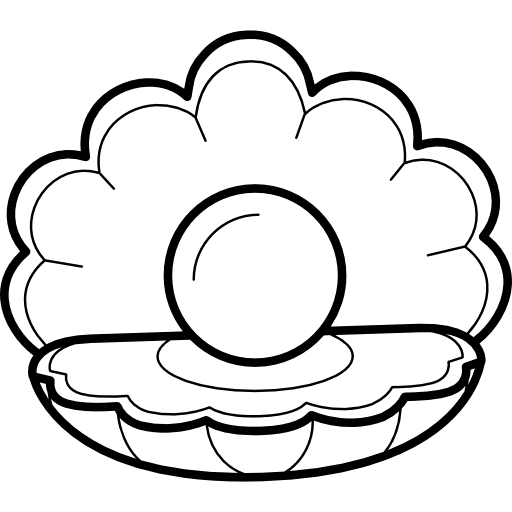 Раковина с жемчужиной контур